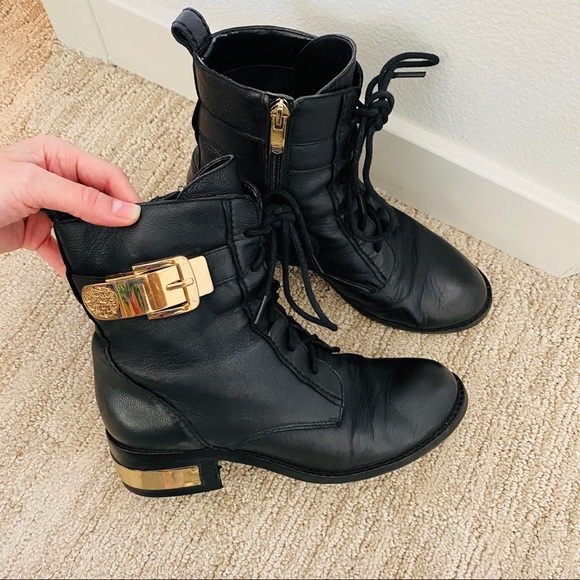 womens black leather moto boots